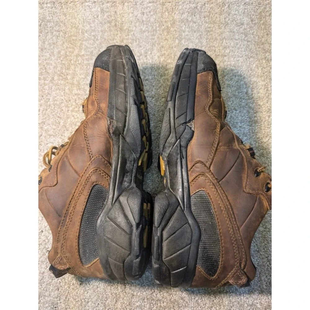 Carhartt Work Boots Mens 9.5 Steel Toe Safety Shoes Brown Leather Vintage